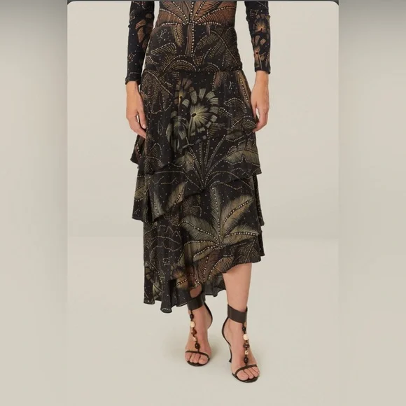 knee length dresses for ladies Farm Rio Women's Majestic Garden Black Mini Dress, M / Majestic Garden Black main image 0